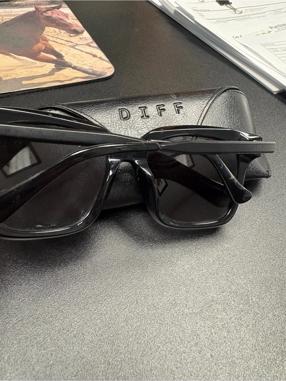 Diff Eyewear Black Oversized Cat-Eye Sunglasses
